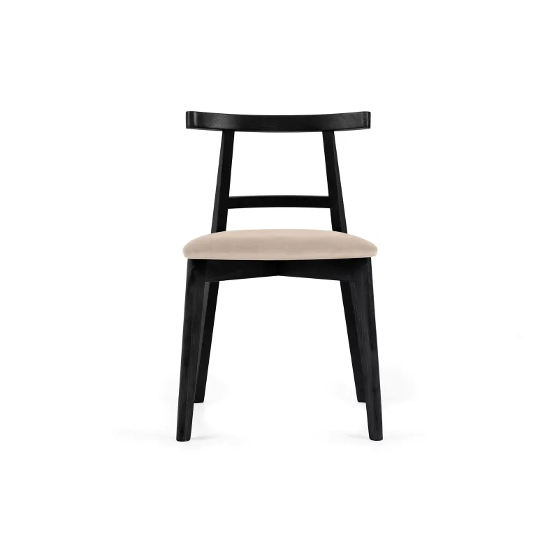 Kėdė LILIE, kreminė/juoda, 47x45x76,5 cm