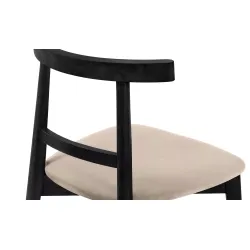 Kėdė LILIE, kreminė/juoda, 47x45x76,5 cm