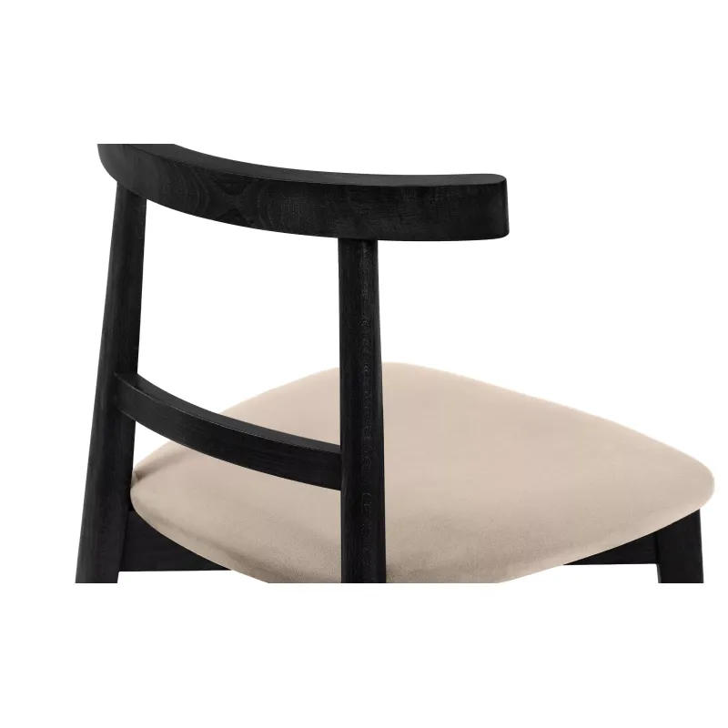 Kėdė LILIE, kreminė/juoda, 47x45x76,5 cm