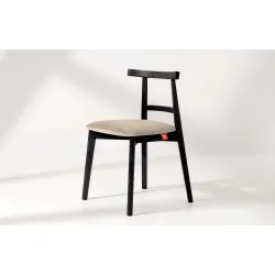 Kėdė LILIE, kreminė/juoda, 47x45x76,5 cm