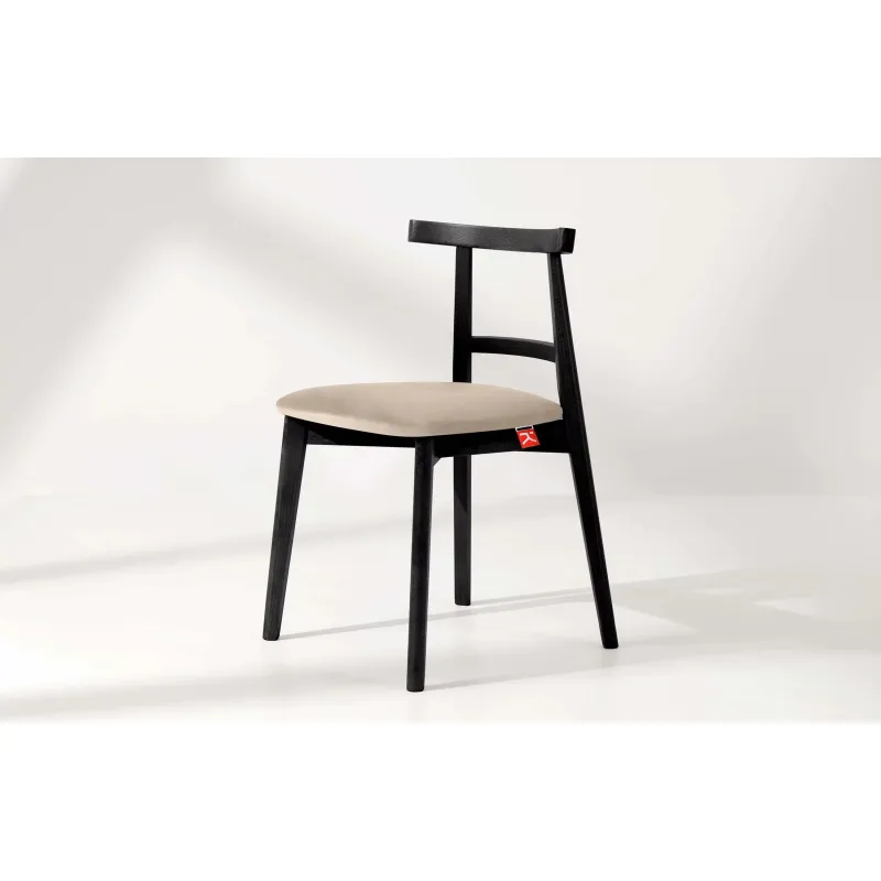 Kėdė LILIE, kreminė/juoda, 47x45x76,5 cm