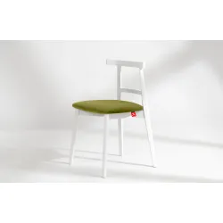 Kėdė LILIE, alyvuogių/balta, 47x45x76,5 cm