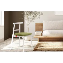 Kėdė LILIE, alyvuogių/balta, 47x45x76,5 cm