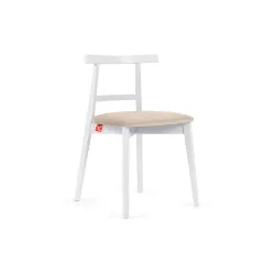 Kėdė LILIE, kreminė/balta, 47x45x76,5 cm