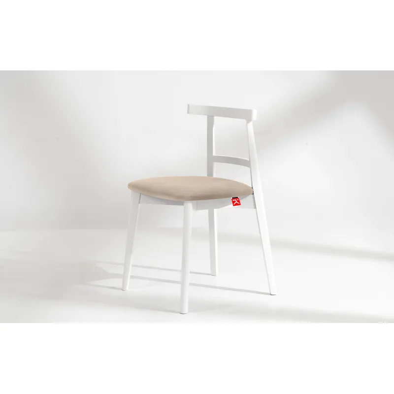 Kėdė LILIE, kreminė/balta, 47x45x76,5 cm