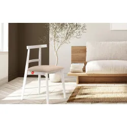 Kėdė LILIE, kreminė/balta, 47x45x76,5 cm