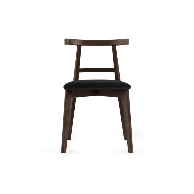 Kėdė LILIE, juoda/tamsaus riešutmedžio, 47x45x76,5 cm