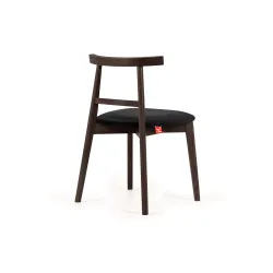 Kėdė LILIE, juoda/tamsaus riešutmedžio, 47x45x76,5 cm