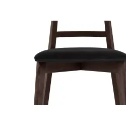 Kėdė LILIE, juoda/tamsaus riešutmedžio, 47x45x76,5 cm
