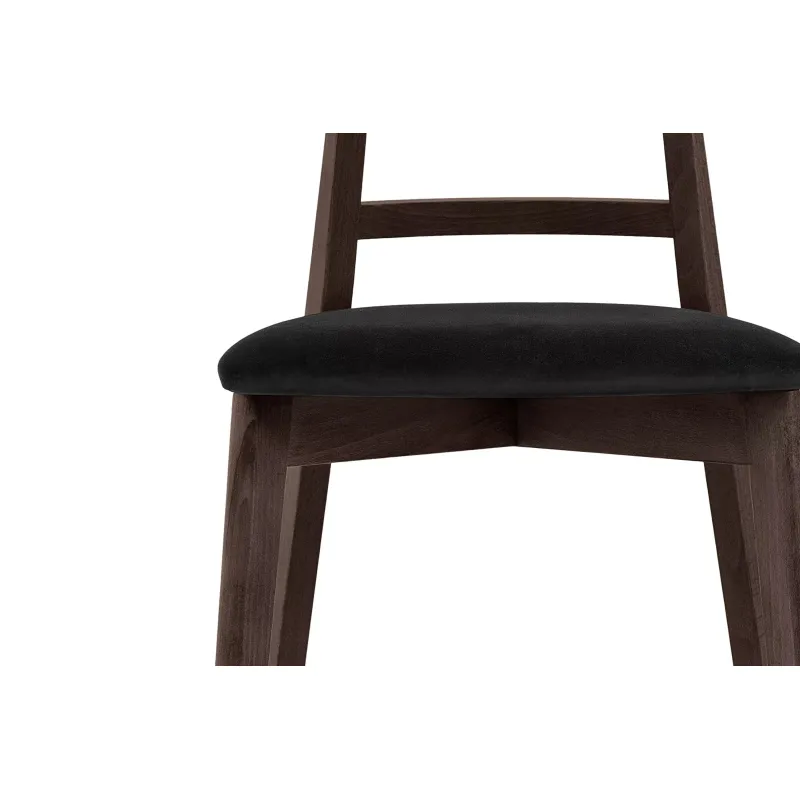 Kėdė LILIE, juoda/tamsaus riešutmedžio, 47x45x76,5 cm