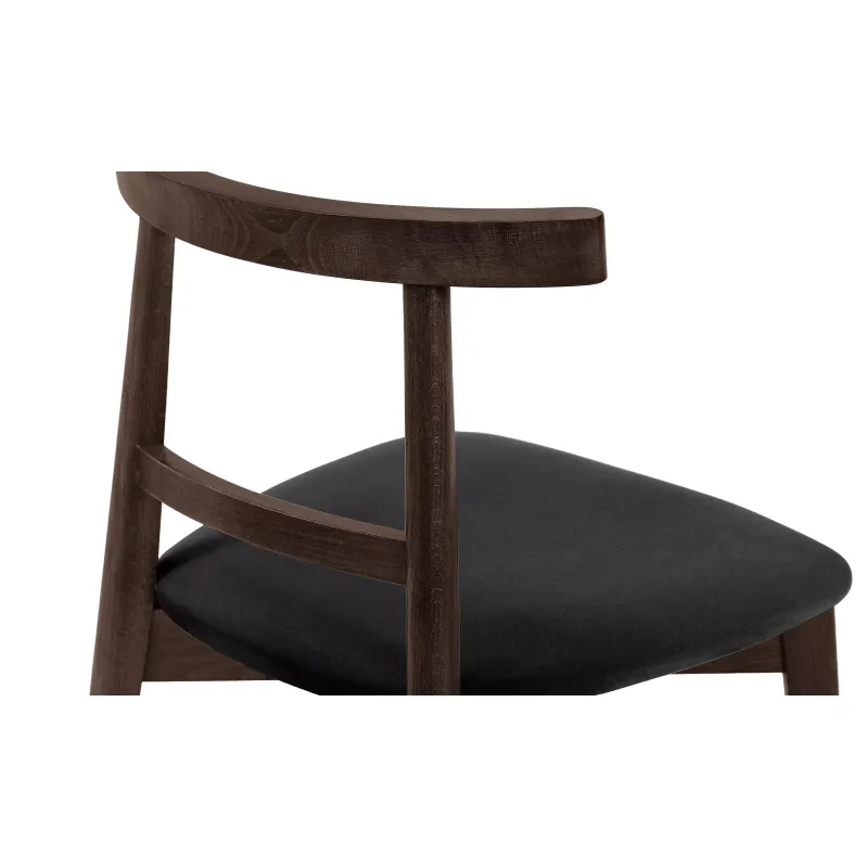 Kėdė LILIE, juoda/tamsaus riešutmedžio, 47x45x76,5 cm