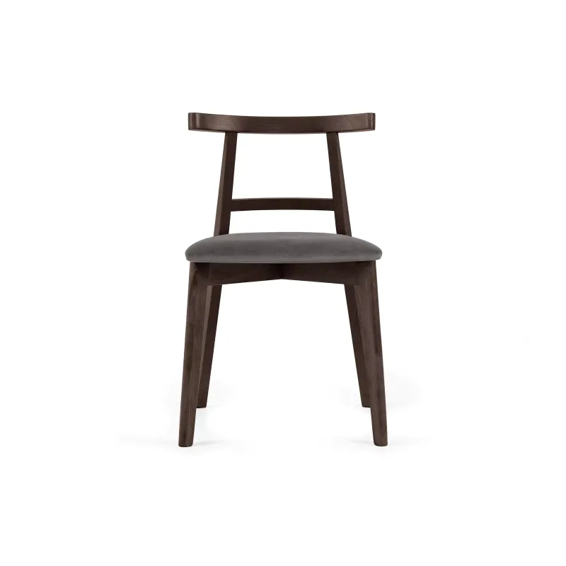 Kėdė LILIE, pilka/tamsaus riešutmedžio, 47x45x76,5 cm