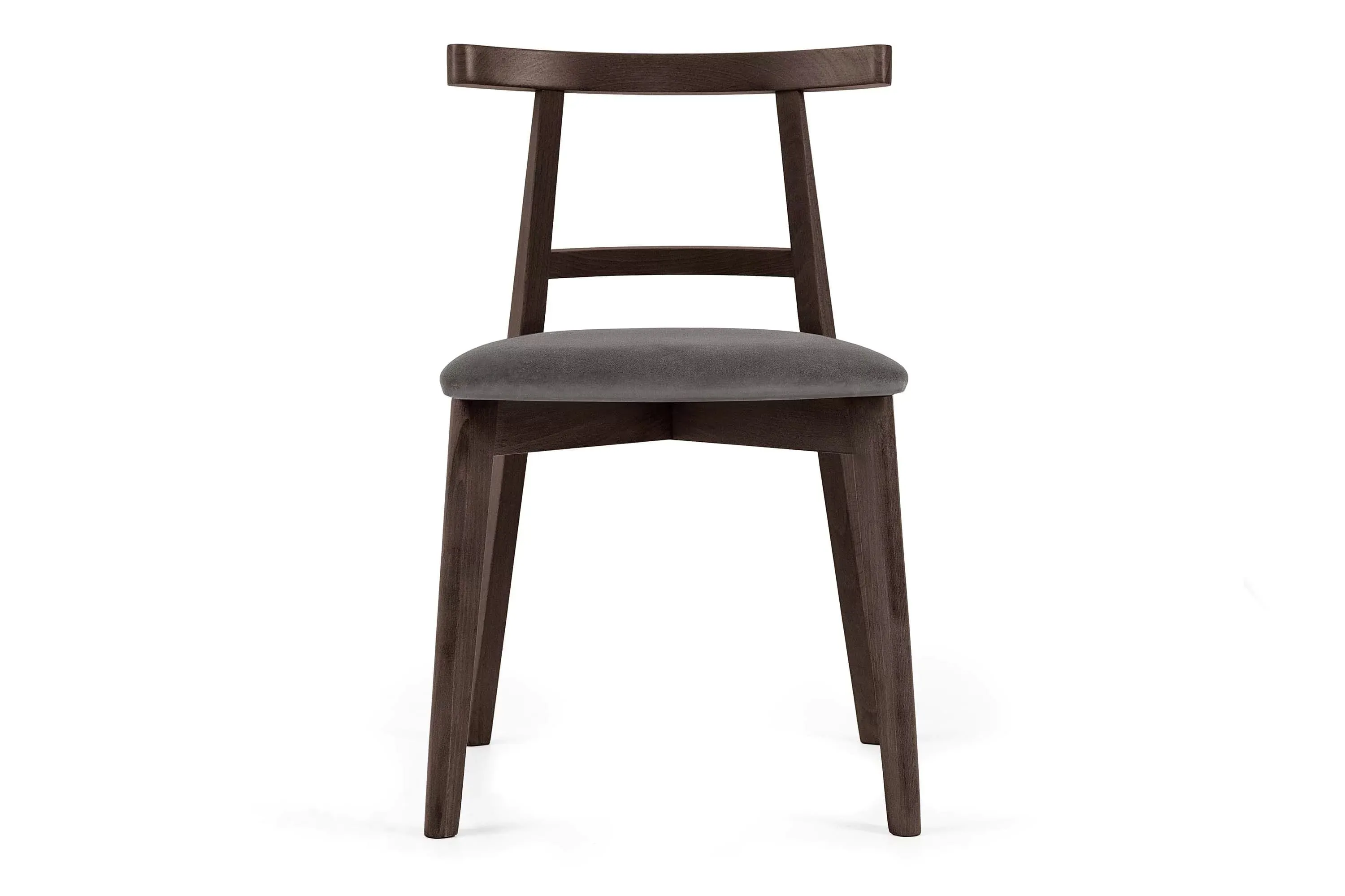 Kėdė LILIE, pilka/tamsaus riešutmedžio, 47x45x76,5 cm