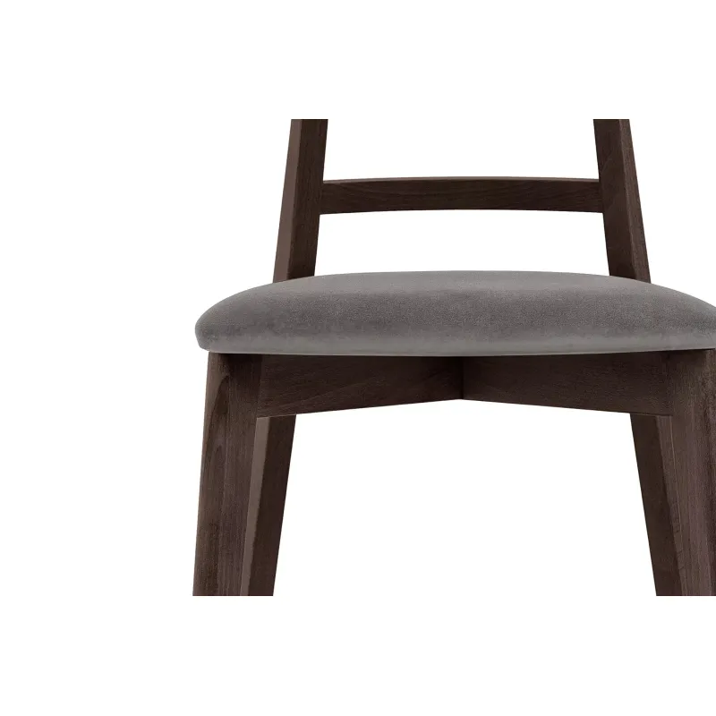 Kėdė LILIE, pilka/tamsaus riešutmedžio, 47x45x76,5 cm