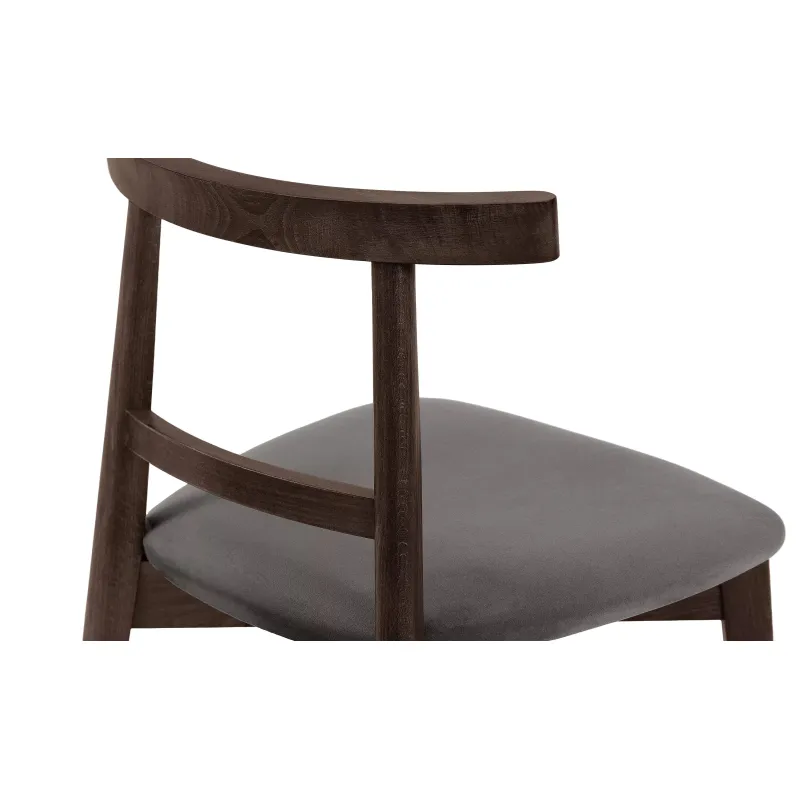 Kėdė LILIE, pilka/tamsaus riešutmedžio, 47x45x76,5 cm