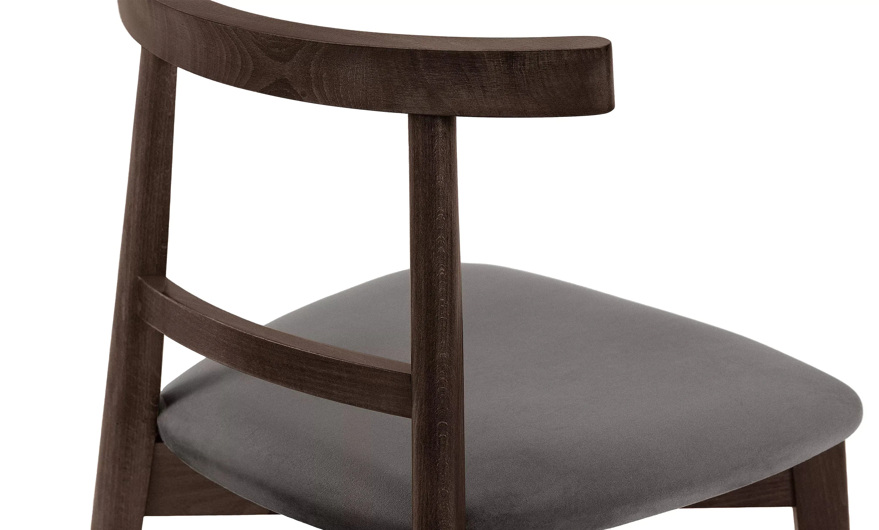 Kėdė LILIE, pilka/tamsaus riešutmedžio, 47x45x76,5 cm