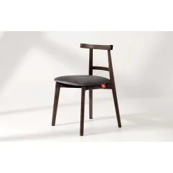 Kėdė LILIE, pilka/tamsaus riešutmedžio, 47x45x76,5 cm