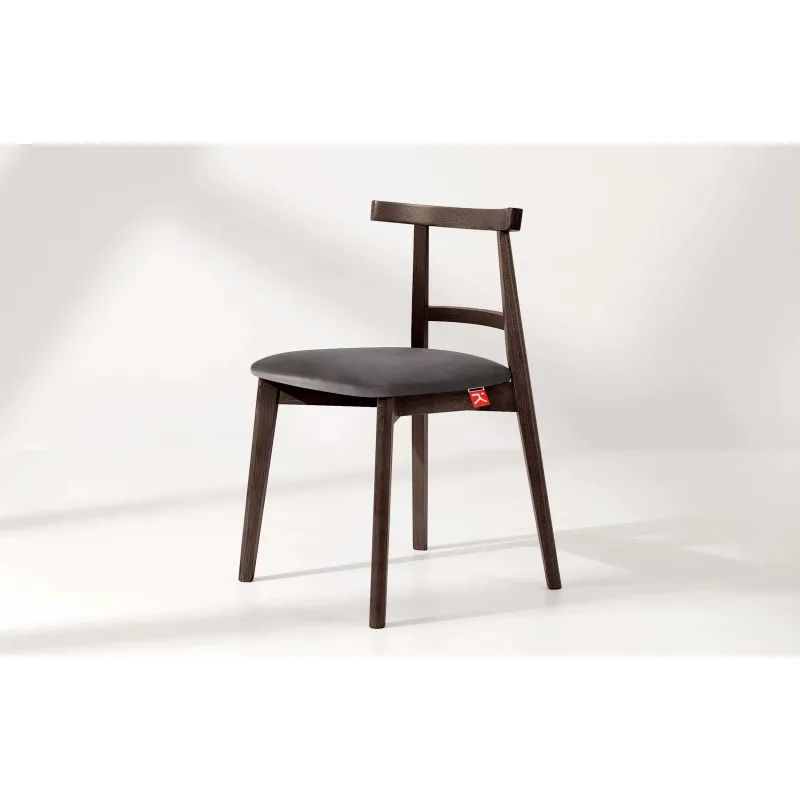 Kėdė LILIE, pilka/tamsaus riešutmedžio, 47x45x76,5 cm