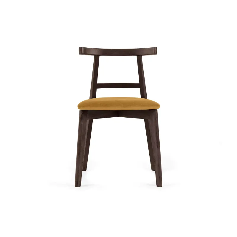 Kėdė LILIE, geltona/tamsaus riešutmedžio, 47x45x76,5 cm