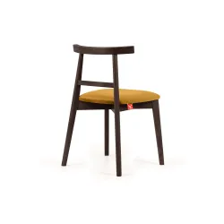 Kėdė LILIE, geltona/tamsaus riešutmedžio, 47x45x76,5 cm