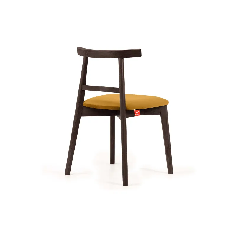 Kėdė LILIE, geltona/tamsaus riešutmedžio, 47x45x76,5 cm