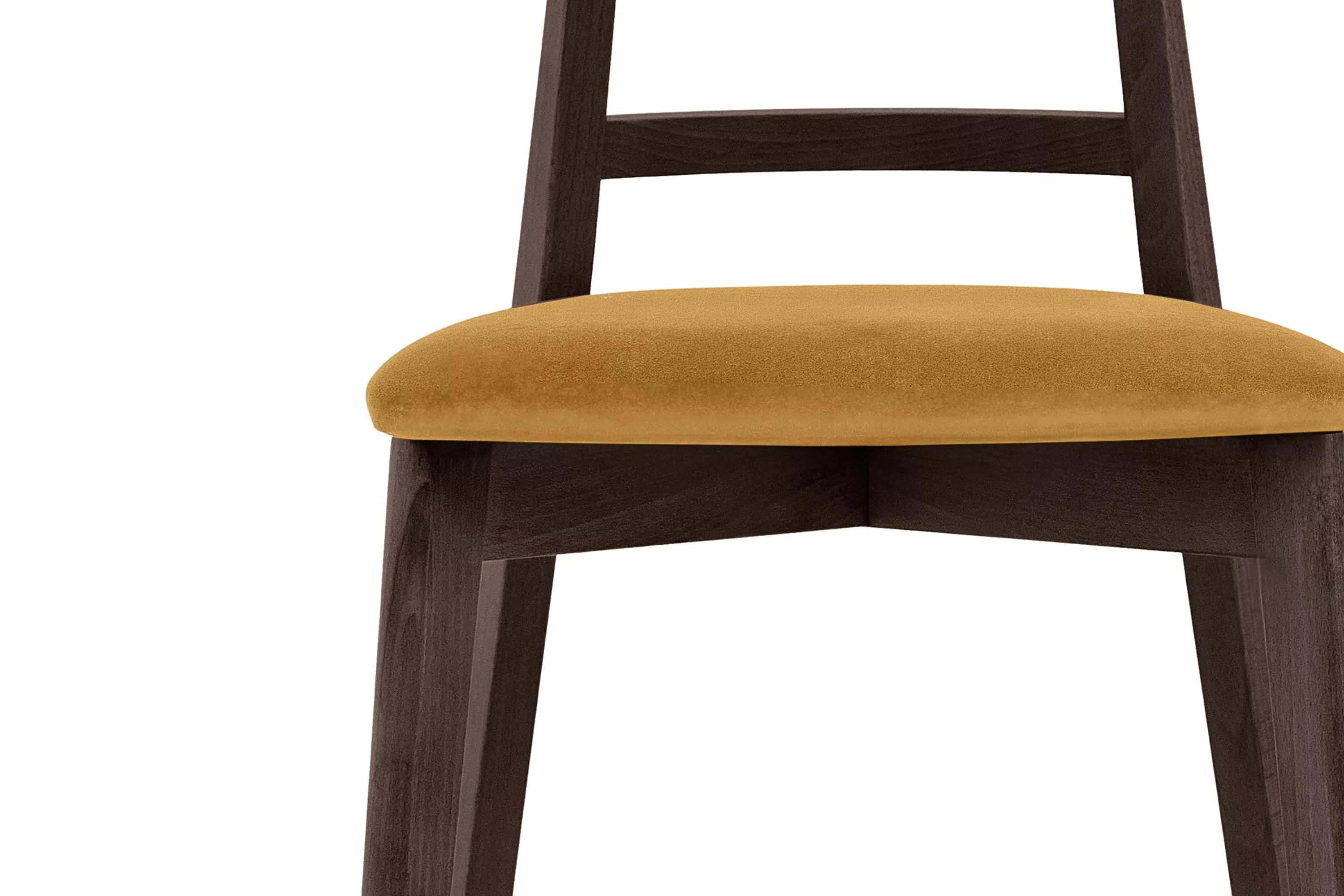 Kėdė LILIE, geltona/tamsaus riešutmedžio, 47x45x76,5 cm