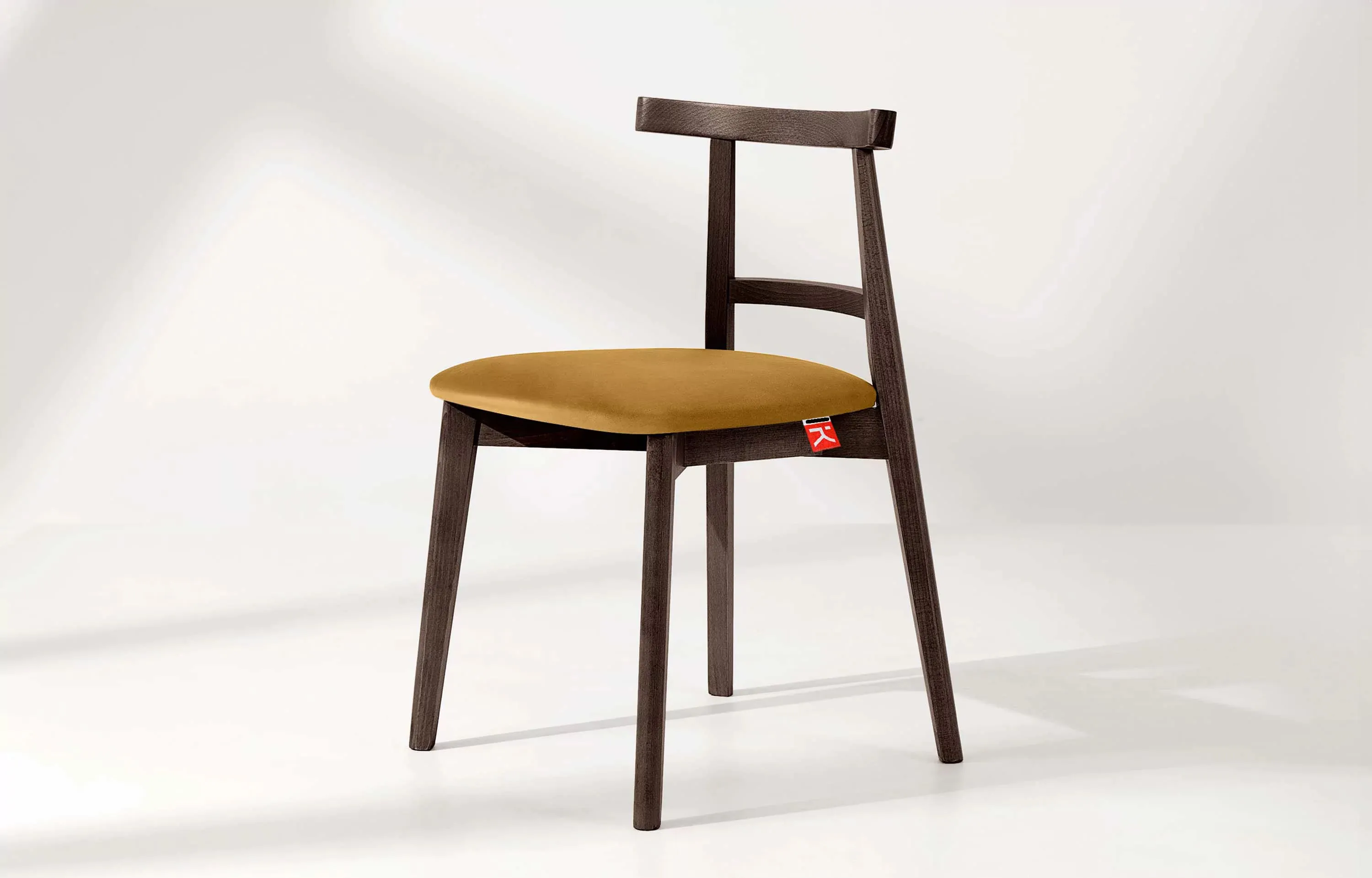 Kėdė LILIE, geltona/tamsaus riešutmedžio, 47x45x76,5 cm