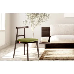 Kėdė LILIE, alyvuogių/tamsaus riešutmedžio, 47x45x76,5 cm