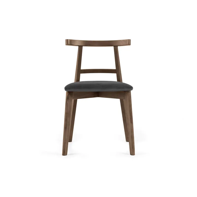 Kėdė LILIE, grafito/tamsaus ąžuolo, 47x45x76,5 cm