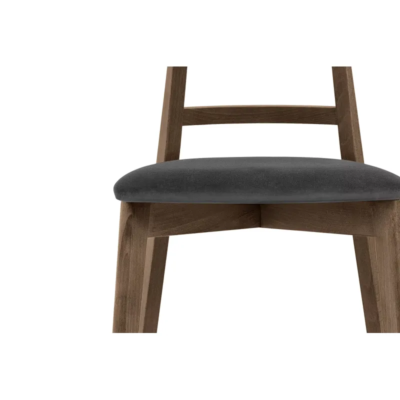Kėdė LILIE, grafito/tamsaus ąžuolo, 47x45x76,5 cm