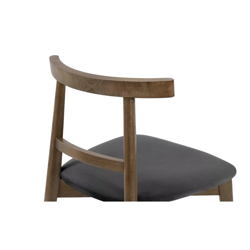 Kėdė LILIE, grafito/tamsaus ąžuolo, 47x45x76,5 cm