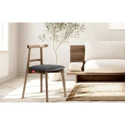 Kėdė LILIE, grafito/tamsaus ąžuolo, 47x45x76,5 cm