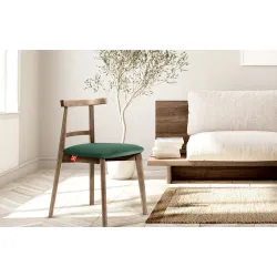 Kėdė LILIE, žalia/tamsaus ąžuolo, 47x45x76,5 cm