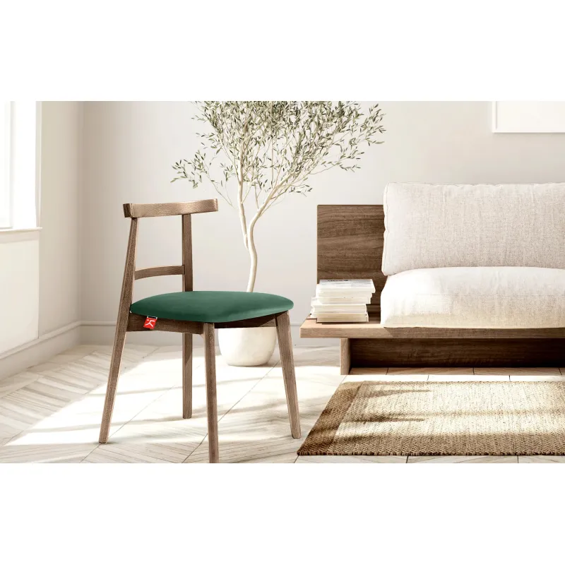 Kėdė LILIE, žalia/tamsaus ąžuolo, 47x45x76,5 cm