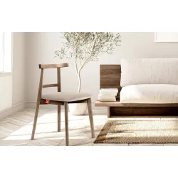 Kėdė LILIE, kreminė/tamsaus ąžuolo, 47x45x76,5 cm