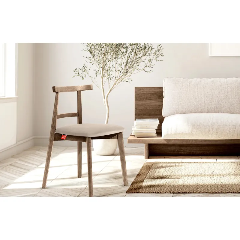 Kėdė LILIE, kreminė/tamsaus ąžuolo, 47x45x76,5 cm