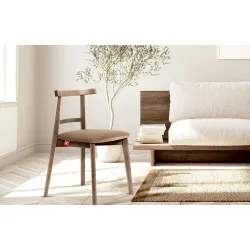 Kėdė LILIE, smėlio/tamsaus ąžuolo, 47x45x76,5 cm