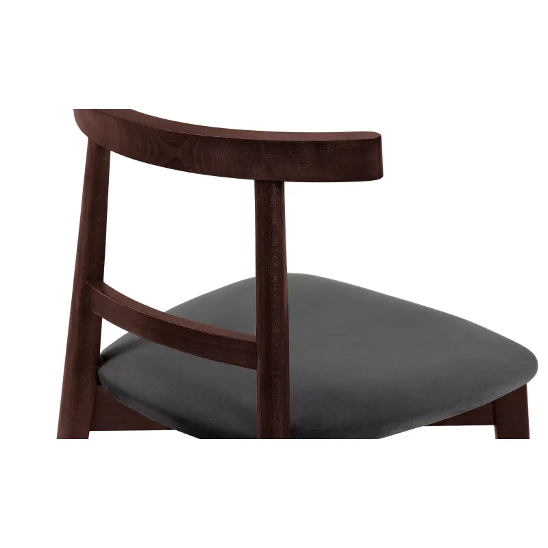 Kėdė LILIE, grafito/raudonmedžio, 47x45x76,5 cm