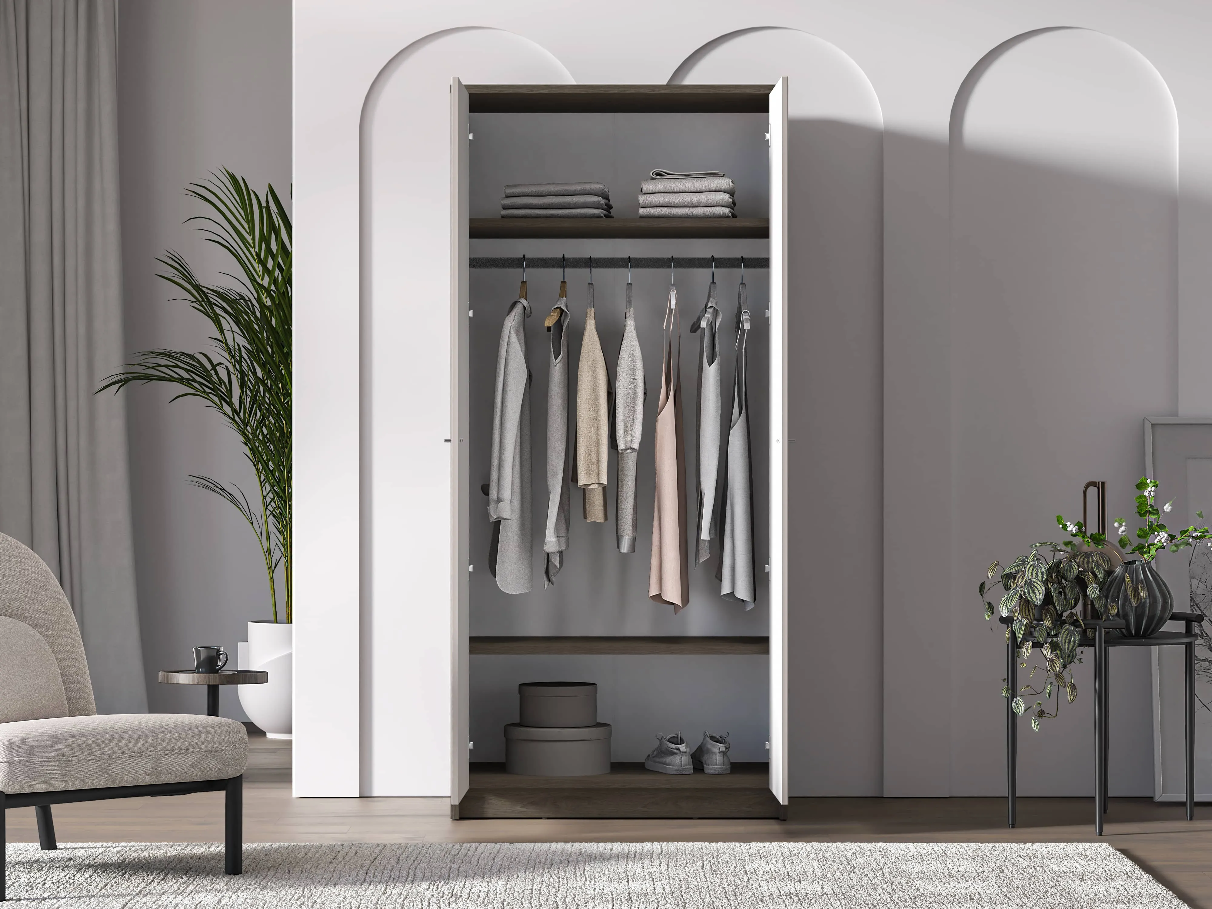 Dvidurė spinta AVANTI, 89x52x195 cm