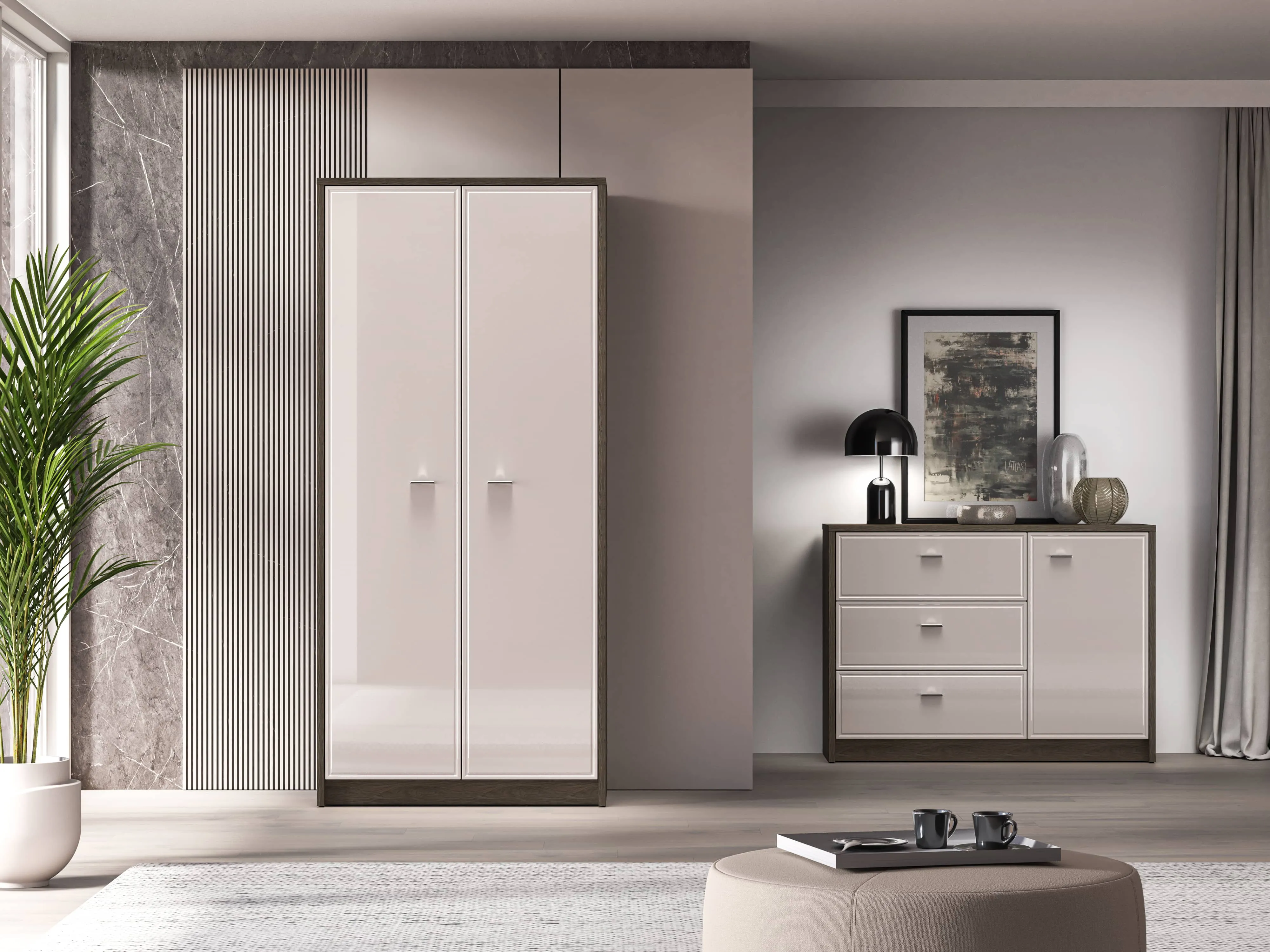 Dvidurė spinta AVANTI, 89x52x195 cm