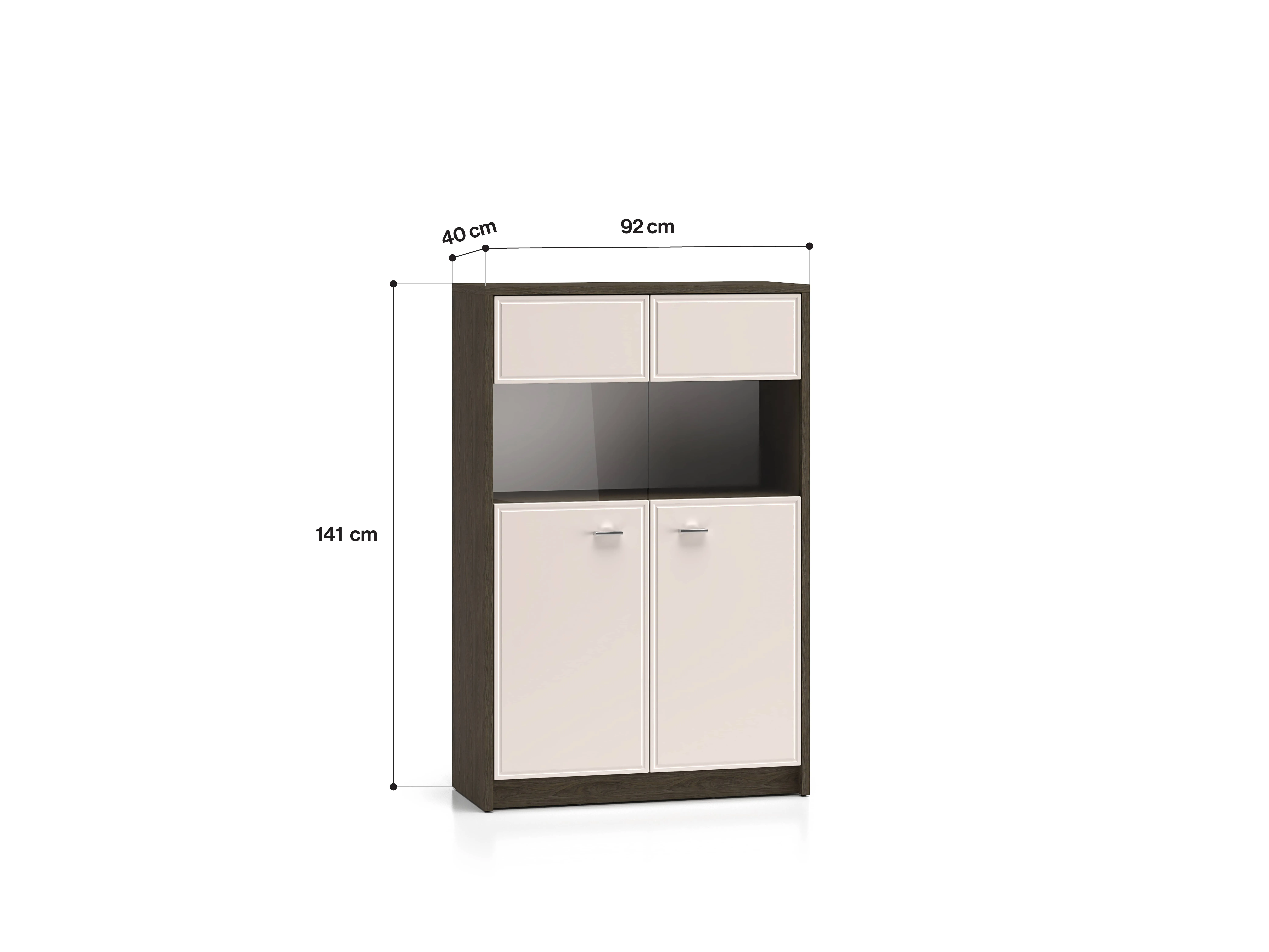 Dvidurė vitrina AVANTI, 92x40x141 cm