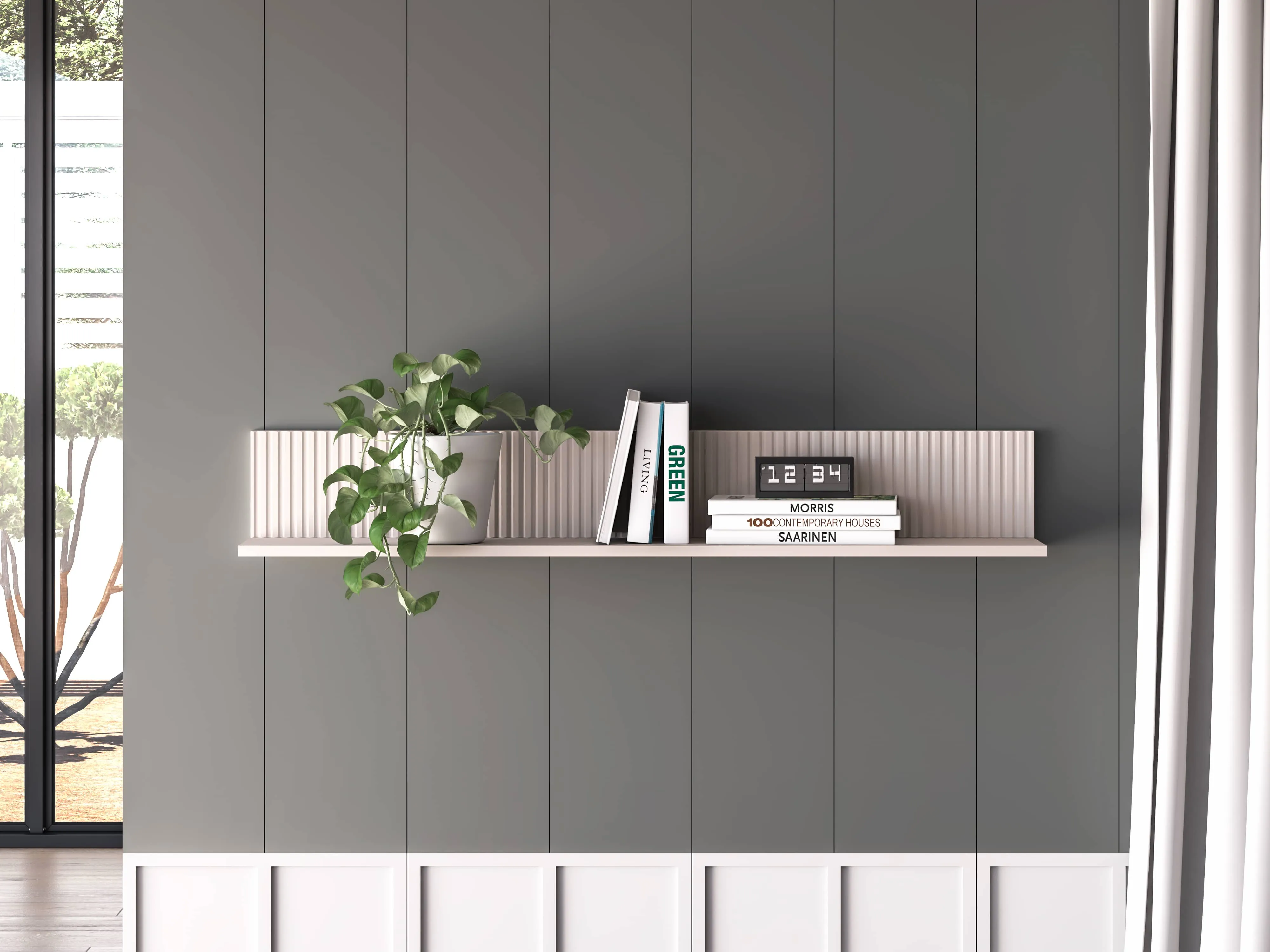 Pakabinama sieninė lentyna DUNE, 120x20x18 cm