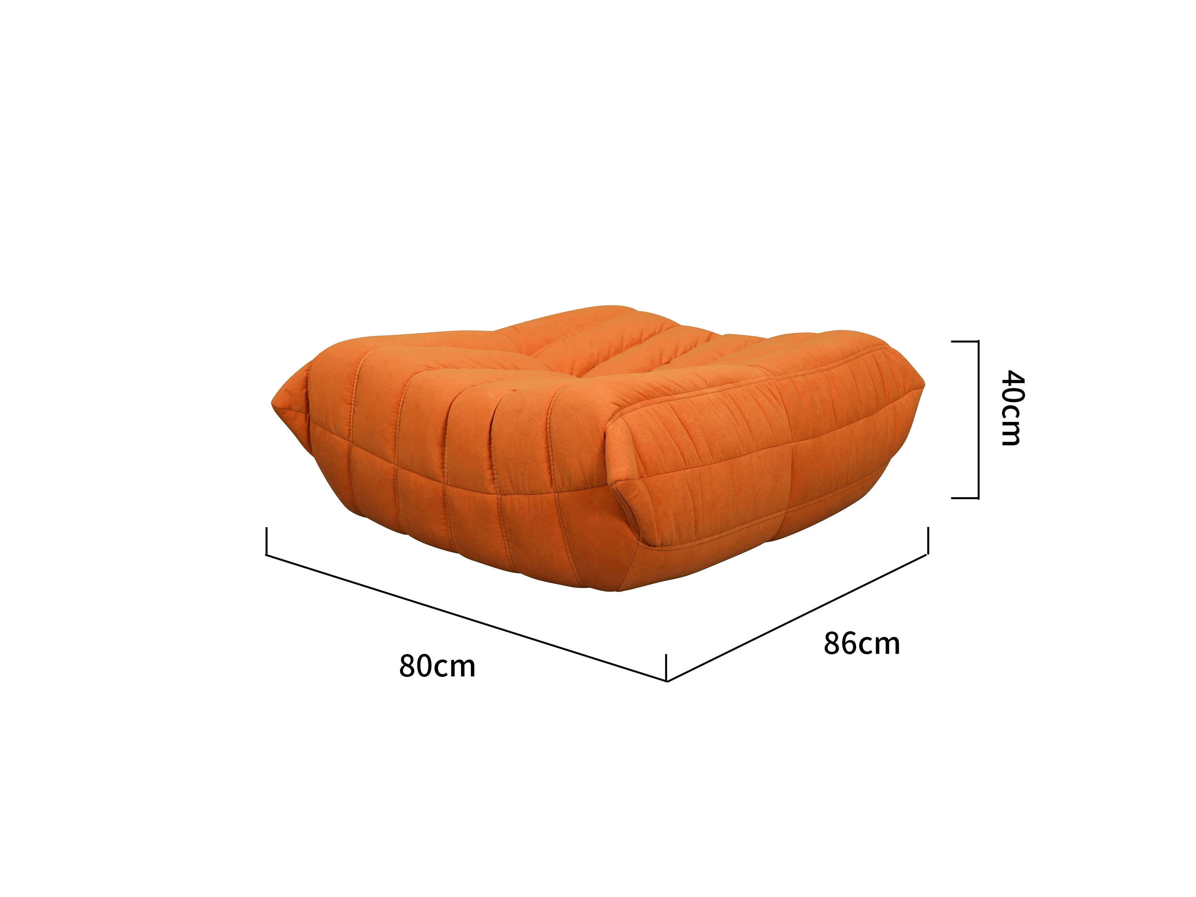 Pufas NUA, oranžinis, 86x80x40 cm