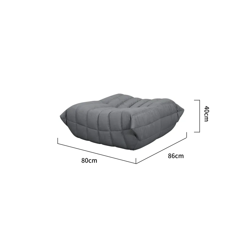 Pufas NUA, pilkas, 86x80x40 cm