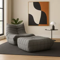 Pufas NUA, pilkas, 86x80x40 cm