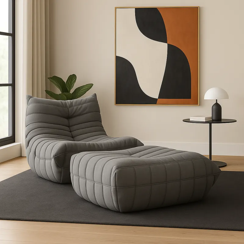 Pufas NUA, pilkas, 86x80x40 cm