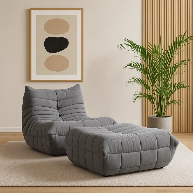 Pufas NUA, pilkas, 86x80x40 cm