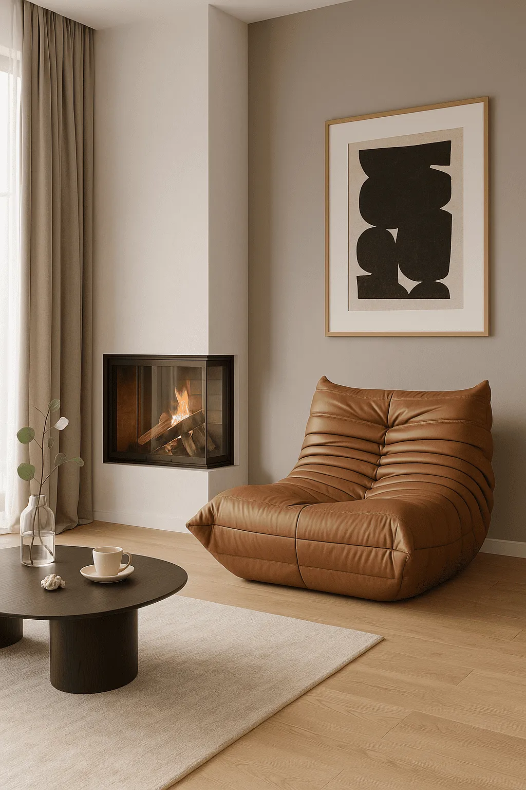 Fotelis NUA, rudas, 87x102x70 cm