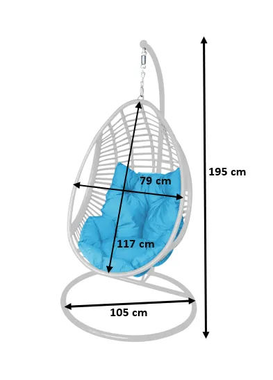 Pakabinamas krėslas BELLI, mėlynas