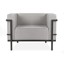 Lauko fotelis TRIGO, pilkas/šviesiai pilkas, 99x69x70 cm